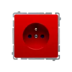 SIMON BASIC WMUW-00111x-A021 Gniazdo wtyczkowe z uziemieniem (moduł), z przesłonami torów prądowych, 16A, 250V~, zaciski śrubowe; czerwone