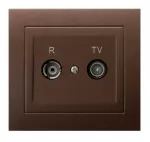 KIER Gniazdo RTV przelotowe 16-dB - kolor brązowy metalik